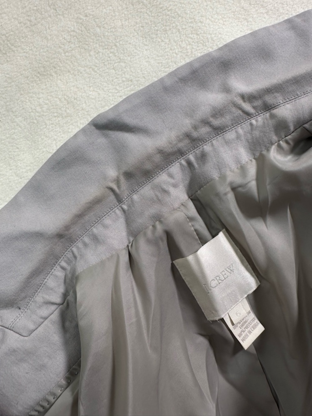 J. Crew Light Gray Women’s Gray Cotton Blazer Size 6 - Picture 7 of 7